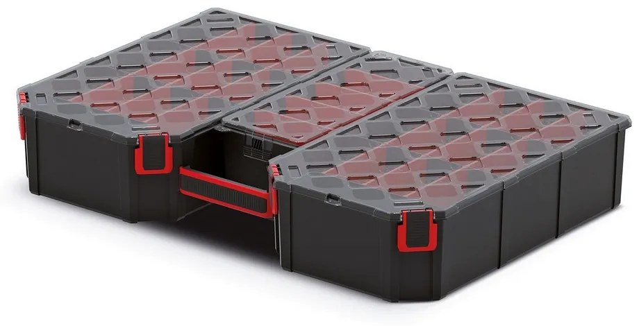 Kufríkový organizér 57,7 × 39 × 10,5 cm II, prepážky, čierna