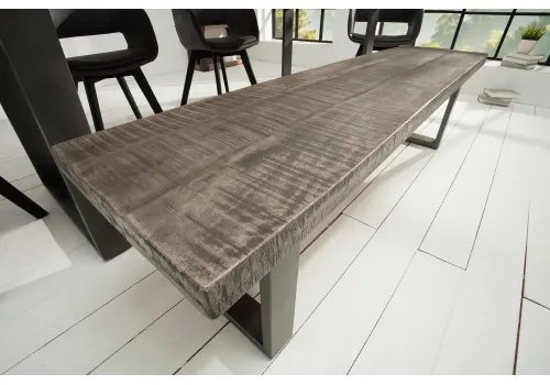 Lavica 38665 170cm Masív drevo Mango šedá  - Komfort-nábytok