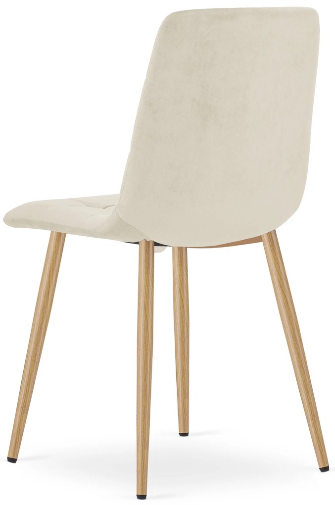 AKCIA Svetlobéžová zamatová stolička KARA II. akosť
