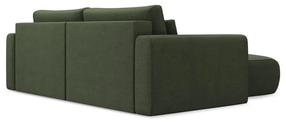 Khaki rozkladacia/s úložným priestorom rohová pohovka (ľavý roh/s leňoškou) Kapua – Makamii