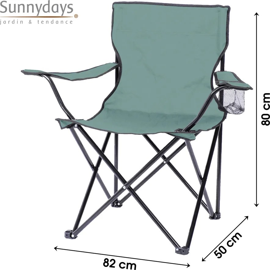 Sunnydays Kreslo kempingové skládacie, zelené Množstvo: 2 ks