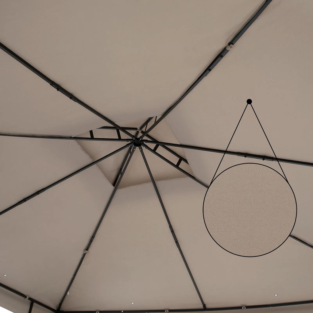 InternetovaZahrada Záhradný altánok Lorca 3x3 m - taupe