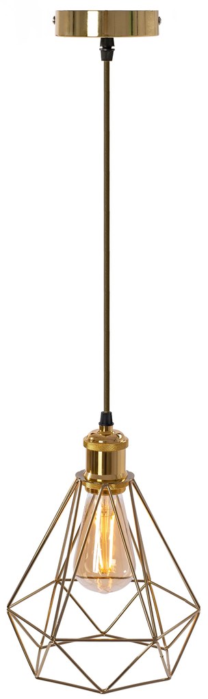Toolight - Závesná lampa kovová 392197, zlatá, OSW-09680
