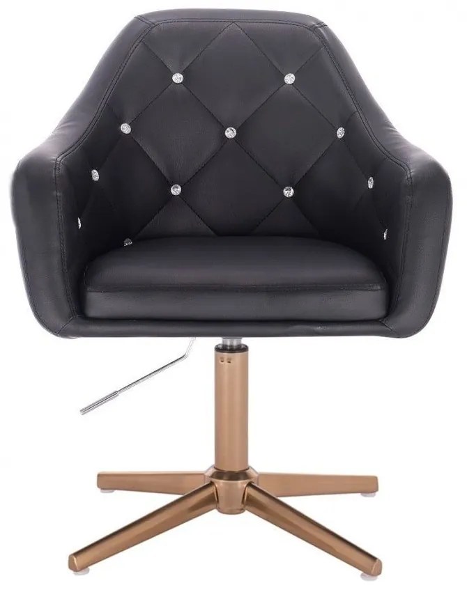 LuxuryForm DESIGN Kreslo ROMA na zlatom kríži - čierne