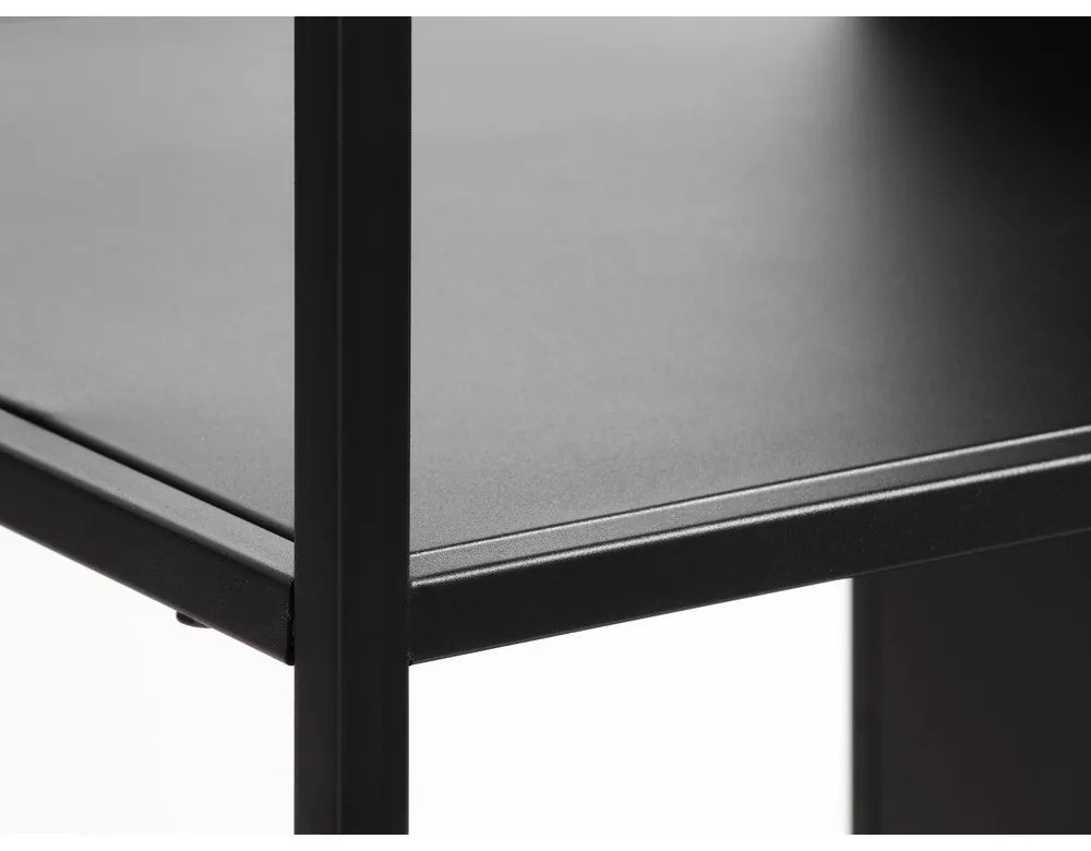 Čierna kovová knižnica 80x138 cm Malibu - Unique Furniture