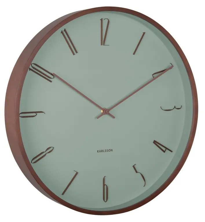 Karlsson 6014GR dizajnové nástenné hodiny zelená, pr. 40 cm