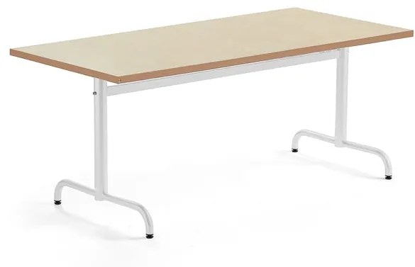 Stôl PLURAL, 1600x800x720 mm, linoleum - béžová, biela