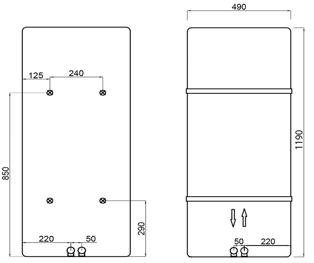 Sapho Sapho, TABELLA vykurovacie teleso 490x1190 mm, biela mat, MI1149