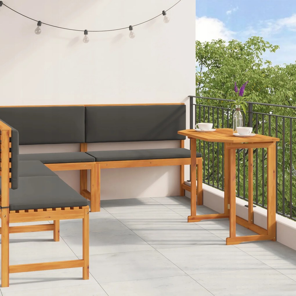 vidaXL 4-dielna záhradná jedálenská súprava s vankúšmi z akáciového dreva