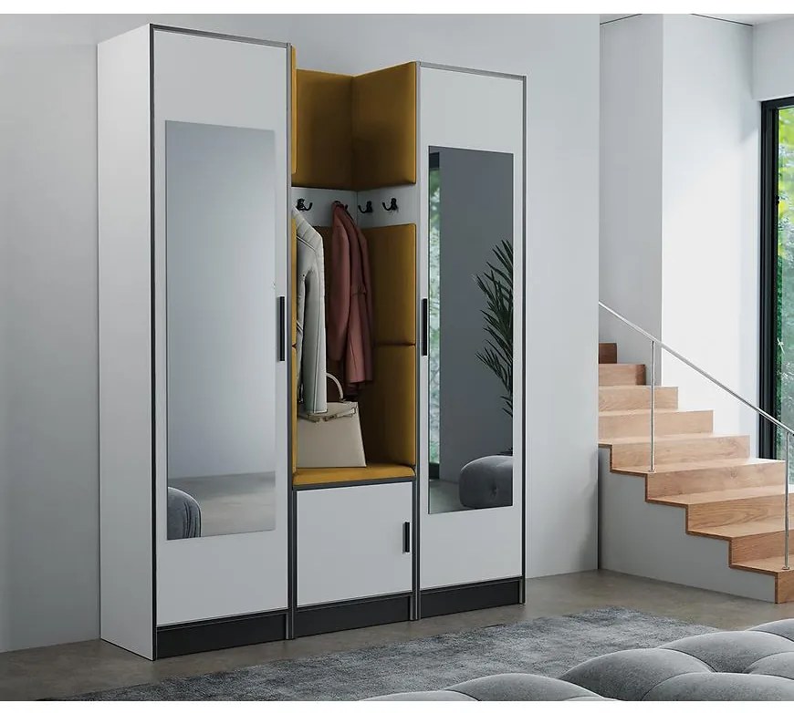 Predsieňový nábytok Roj 12 biely + Kronos 01 medová