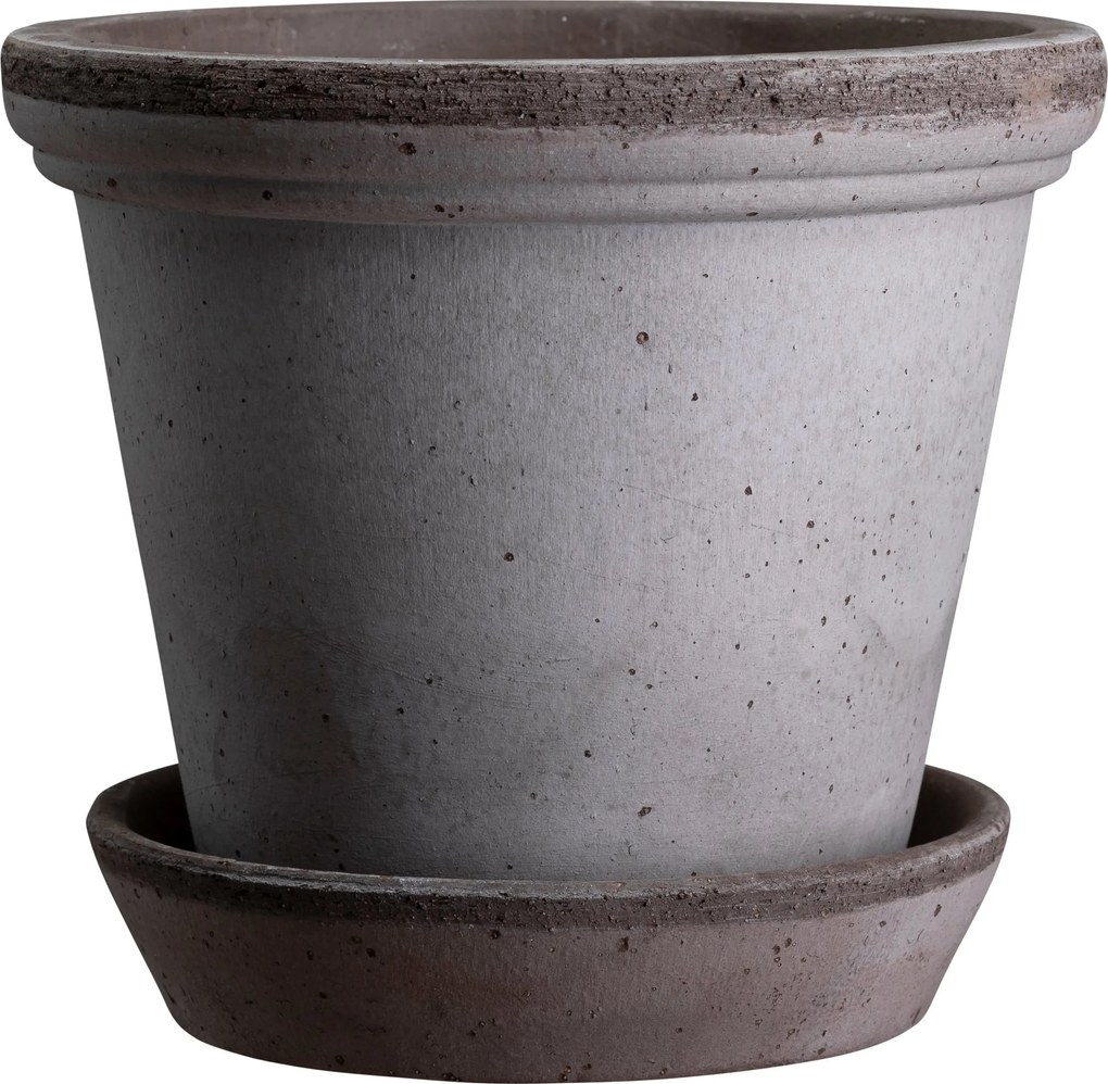 Malý kvetináč Flora s podstavcom 25 cm sivý