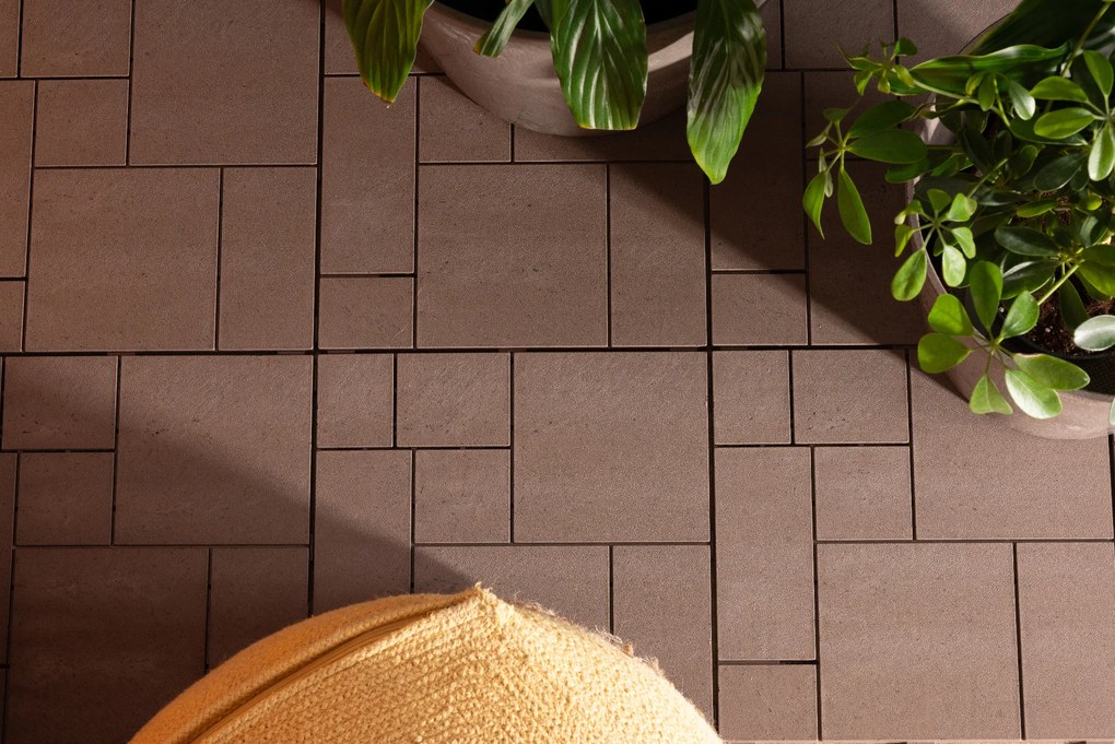 Multy Home Gumová dlaždica STONE MOSAIC 30 x 30 cm, hnedý dub