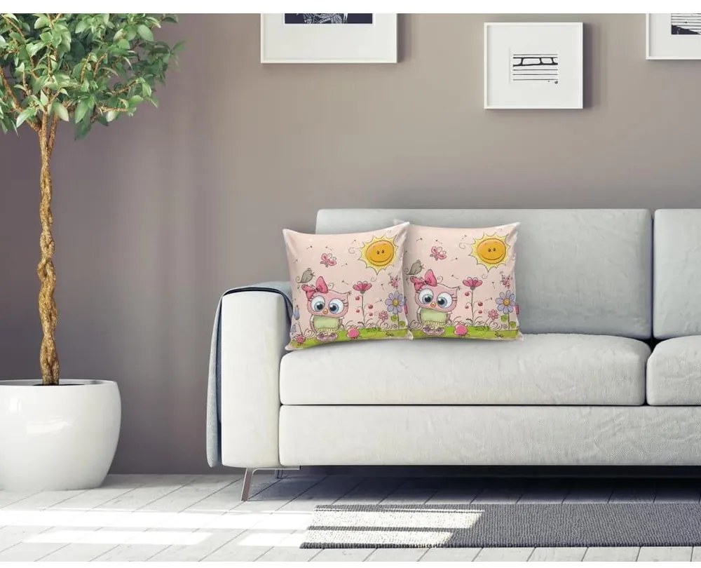 Detská obliečka na vankúš 43x43 cm Pink Owl – Mila Home