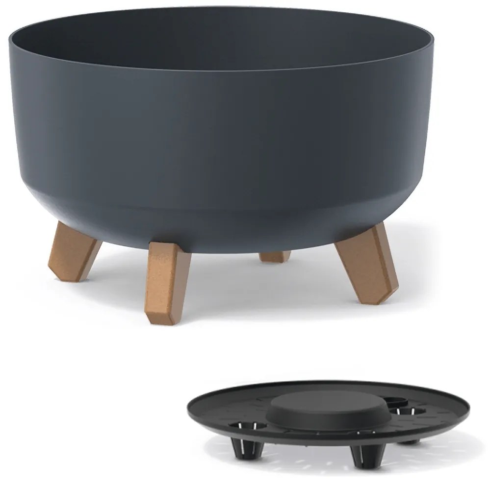 Plastový kvetináč na nožičkách DGRL300L 28,5 cm - antracit