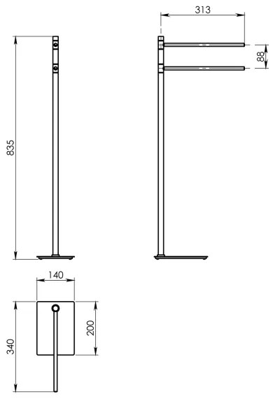 Gedy - Stojan na uteráky TRILLY 83,5 cm lesklý chróm