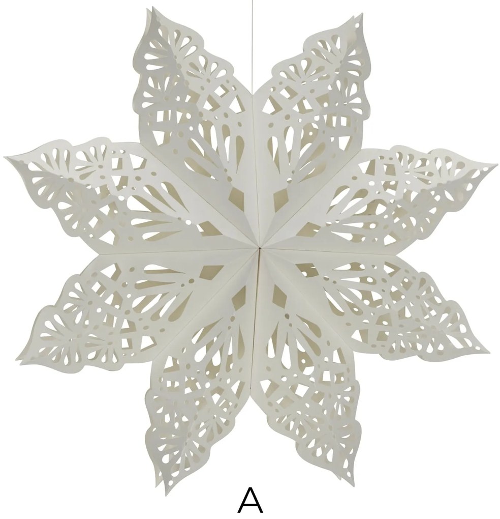 House Doctor Papierová vianočná dekorácia Lehlo Snowflake White – set 3 ks