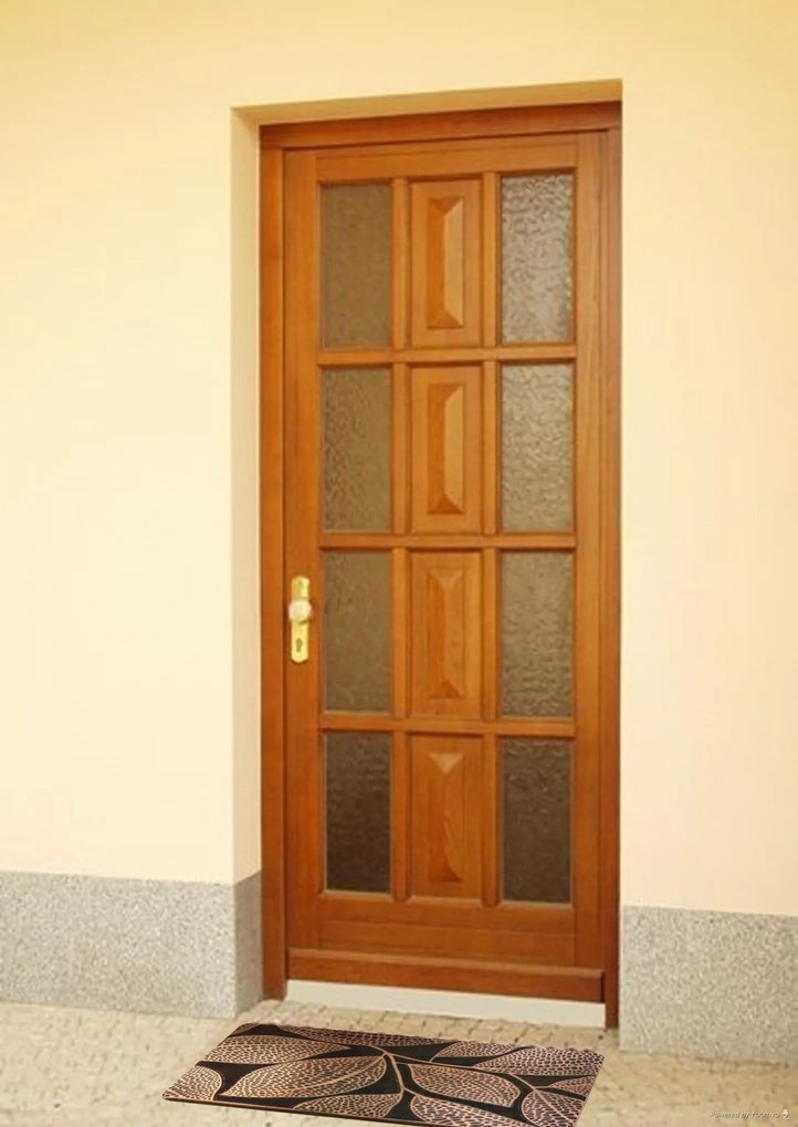 Rohožka guma Listy – na von aj na doma, 45x75, čierna, B-line