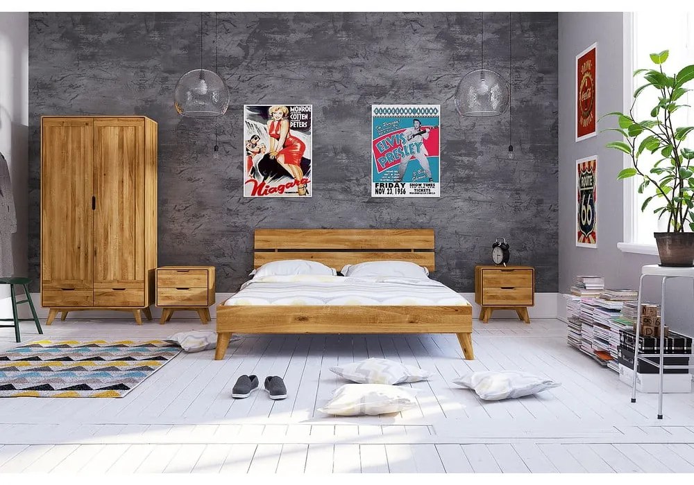 Dvojlôžková posteľ z dubového dreva 180x200 cm Greg 2 - The Beds