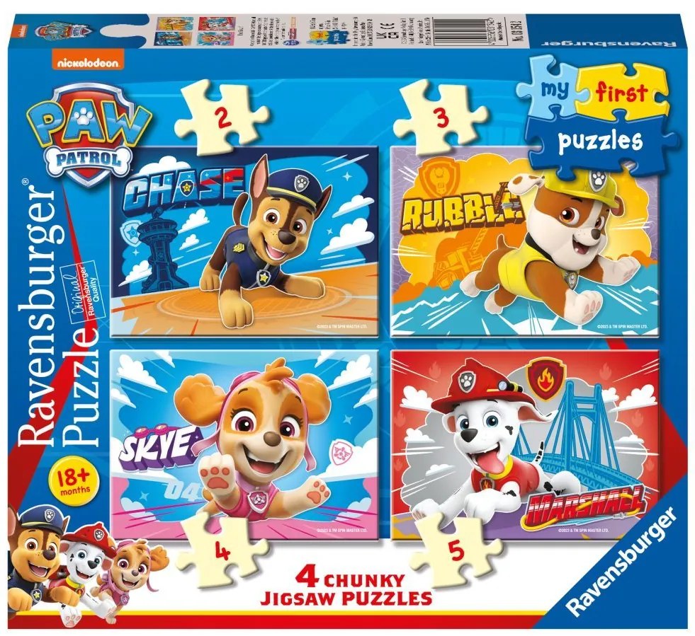 Moje první puzzle Tlapková patrola 2/3/4/5 dílků