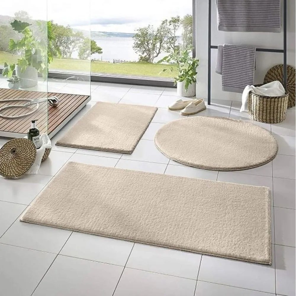 Sivobéžové kúpeľňové predložky v súprave 3 ks 50x90 cm – Mila Home