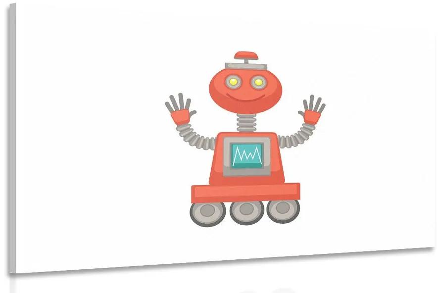 Obraz s motívom robota v červenej farbe Varianta: 60x40