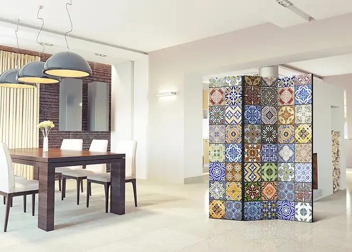 Paraván - Colorful Mosaic [Room Dividers] Veľkosť: 135x172, Verzia: Obojstranný