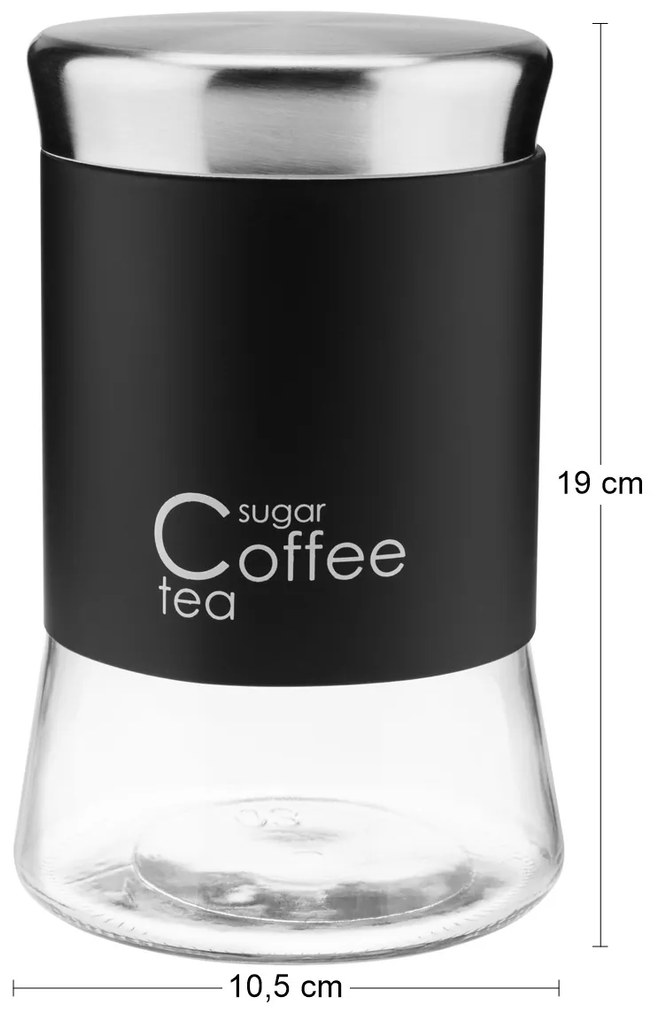 Sklenená nádoba Greno 1 l - čierna