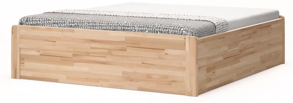 BMB MARIKA s nízkymi čelami - masívna buková posteľ s úložným priestorom 160 x 200 cm, buk masív