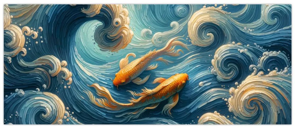 Obraz - Zlaté rybky (120x50 cm)