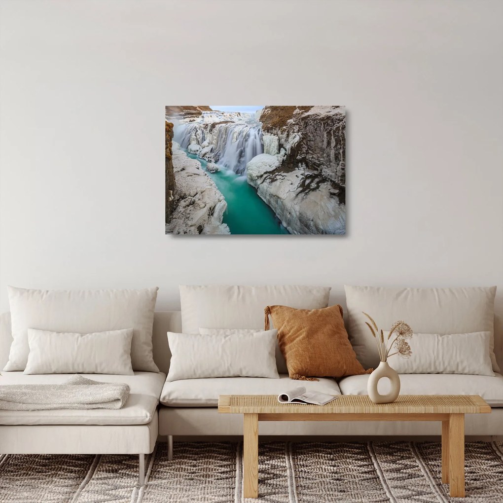 Sklenený obraz - Islandská príroda (70x50 cm)