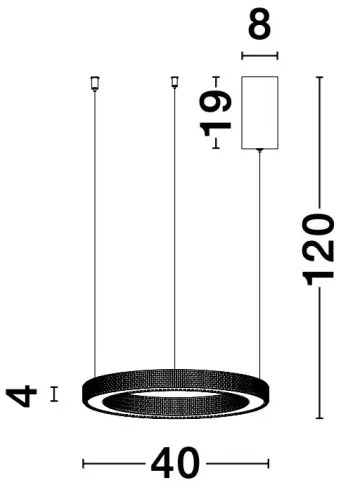 LED luster Fiore 40 zlaté