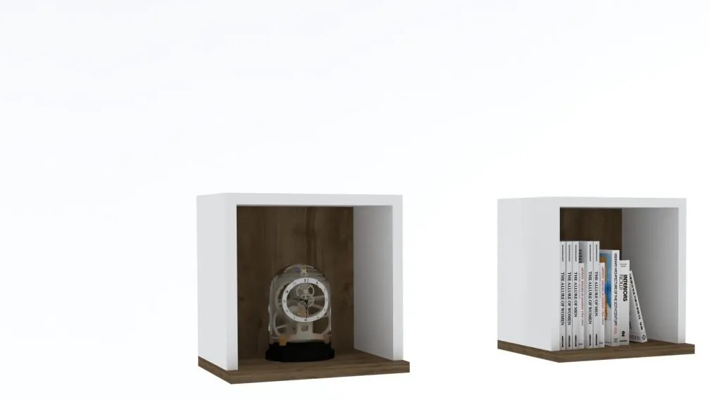 Sada nástenných poličiek Sevima biela/béžová