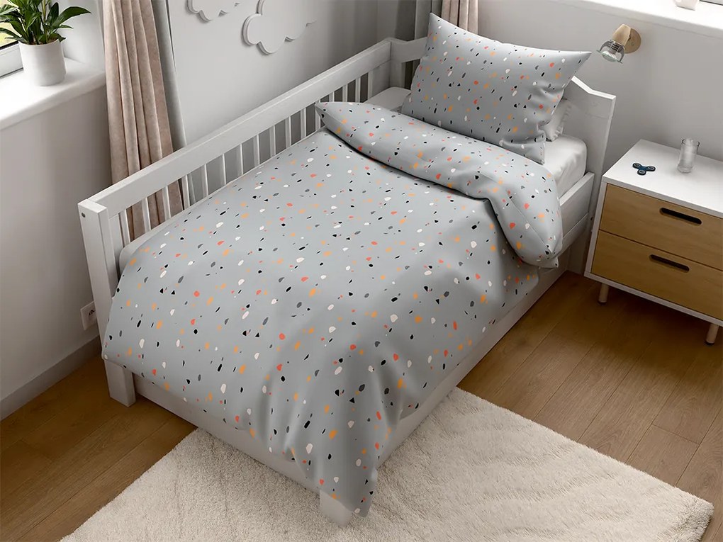 Krepové obliečky do postieľky Renforcé PINTURA sivé Rozmer obliečky: 45 x 65 cm | 90 x 140 cm