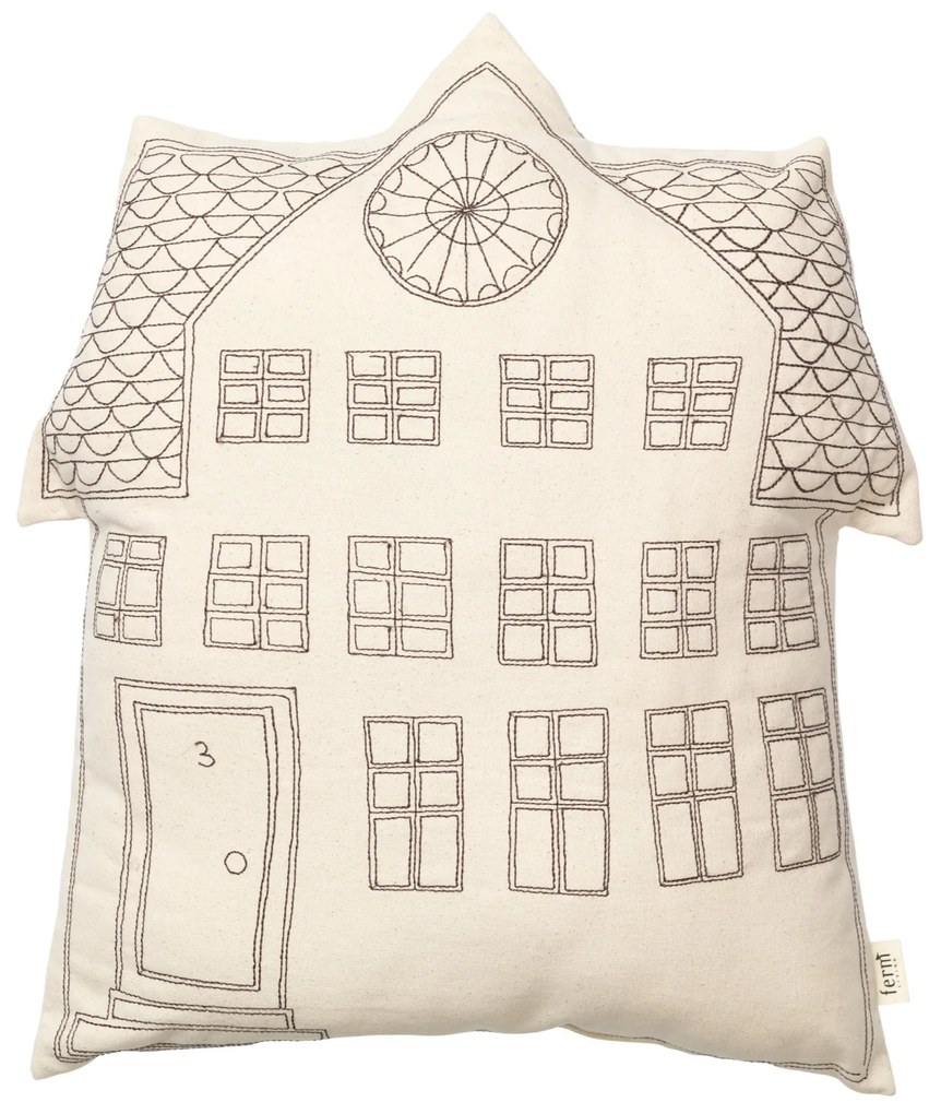 Ferm Living Dekoratívny vankúš Abode Windows Off White 45 × 45 cm