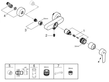 GROHE 24208002 - Sprchová nástenná batéria START DN 15 lesklý chróm