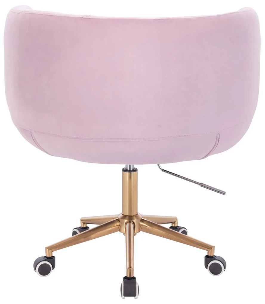 LuxuryForm DESIGN Kreslo MONTANA VELUR na zlatej podstave s kolieskami - levanduľa