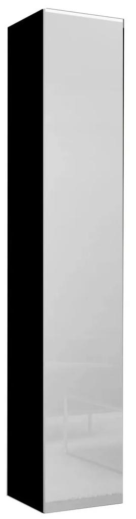 Vysoká závesná skrinka Zigo 180, Farby: čierny / čierny lesk