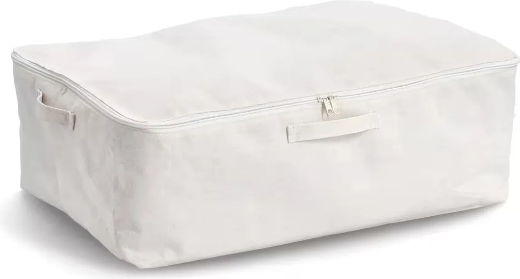 Zeller Present Úložný textilný box so zipsom na uloženie textilu CREAM, 60 × 39 × 18 cm