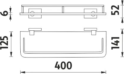 Nimco Polica s ohrádkou, 40 cm KEIRA - KE 22091AX-40-26