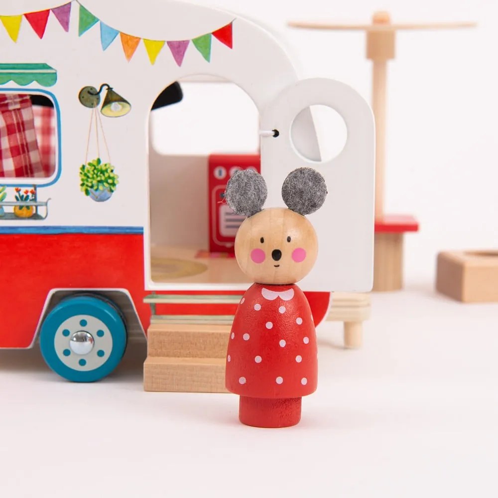 Drevené autíčko La Grande Famille Caravan – Moulin Roty