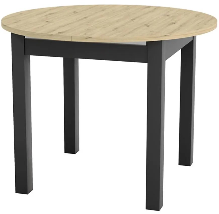 Skladací stôl Aurora 96/126x96cm dub artisan/čierna