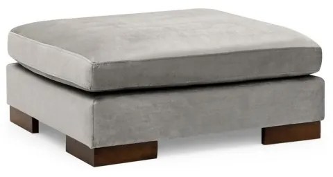 Rohová pohovka Tulip s odkladacím stolíkom a taburetom svetlosivá pravá