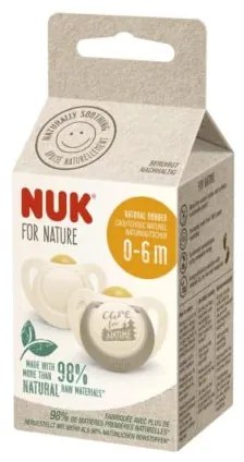 NUK Latexový cumlík NUK For Nature 0-6m 2 ks béžová