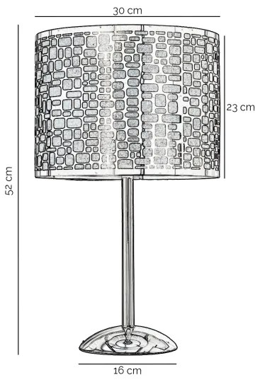 ONLI - Stolná lampa BRUCE 1xE27/15W/230V 52 cm matný chróm