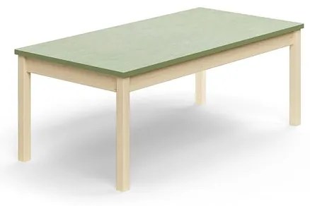 Stôl DECIBEL, 1400x700x530 mm, akustické linoleum, breza/zelenošedá