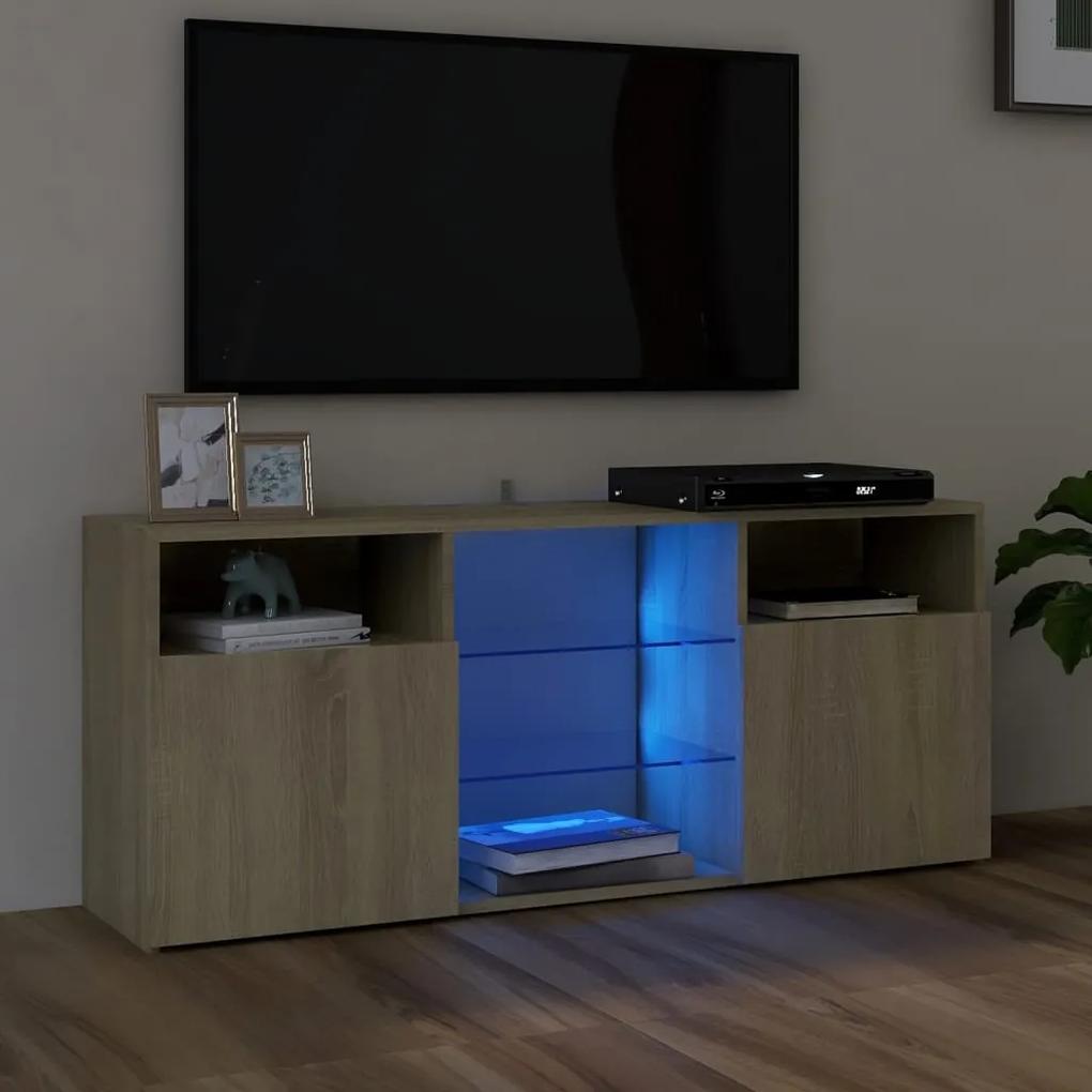 TV skrinka s LED svetlami dub sonoma 120x30x50 cm 804304