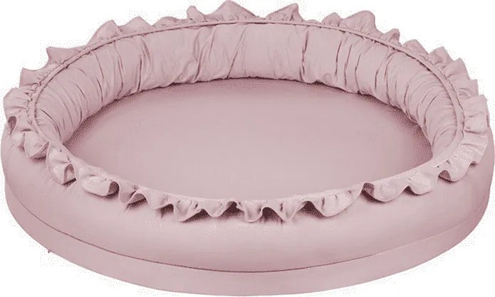 Mini hniezdo pre deti s volánom sýto ružová