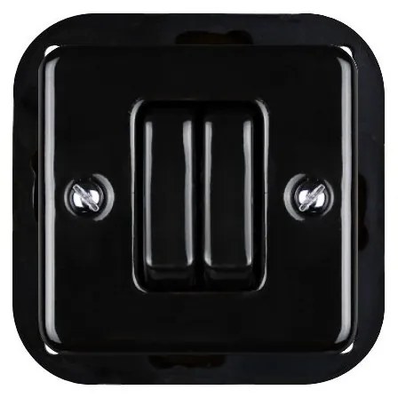 Elhard Štvorcový keramický vypínač s kolískou č.5, čierny KV1305B