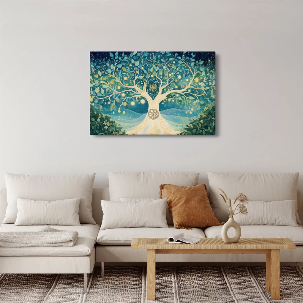 Obraz – Magický strom so špirálami (90x60 cm)