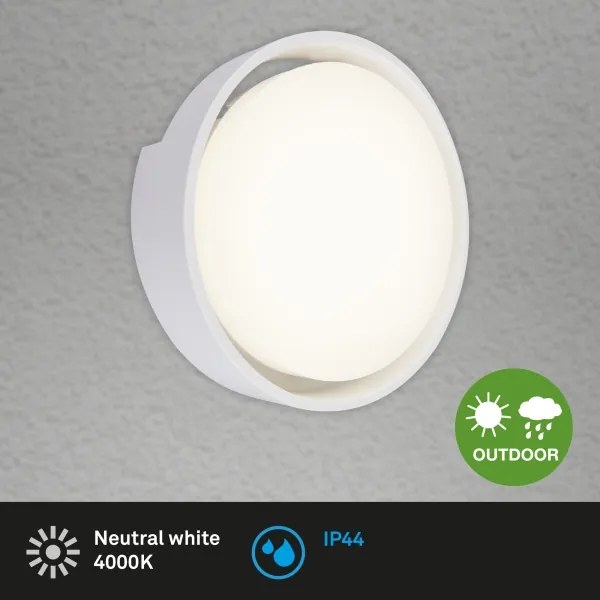 Briloner 3019-016 - LED Vonkajšie nástenné svietidlo GENUA LED/18W/230V IP44 biela